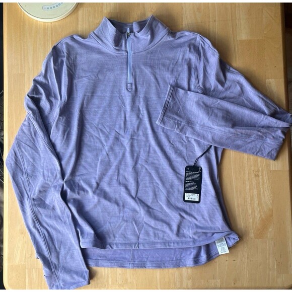 NWT ALLBIRDS Heathered Lavender Performance Quarter Zip Large - Picture 1 of 3